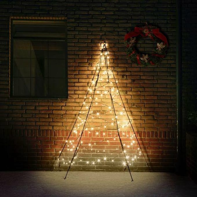 Fairybell LED Muurkerstboom voor buiten - 2 meter - 180 LEDs - Warm wit
