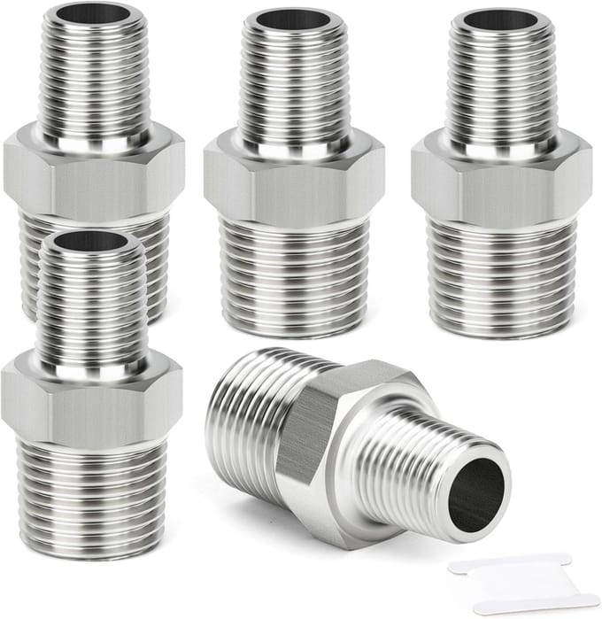 Gegoten Roestvrij Stalen Hex Nippel 1/2 Inch naar 1/4 Inch
