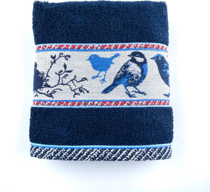 Bunzlau Castle | Keukendoek Vogel donkerblauw