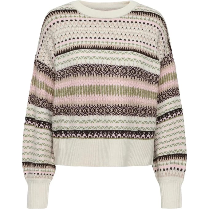 Only Trui Onlarianne L/s Pullover Knt Noos 15285832 Pumice Stone/jaquard Dames Maat - M