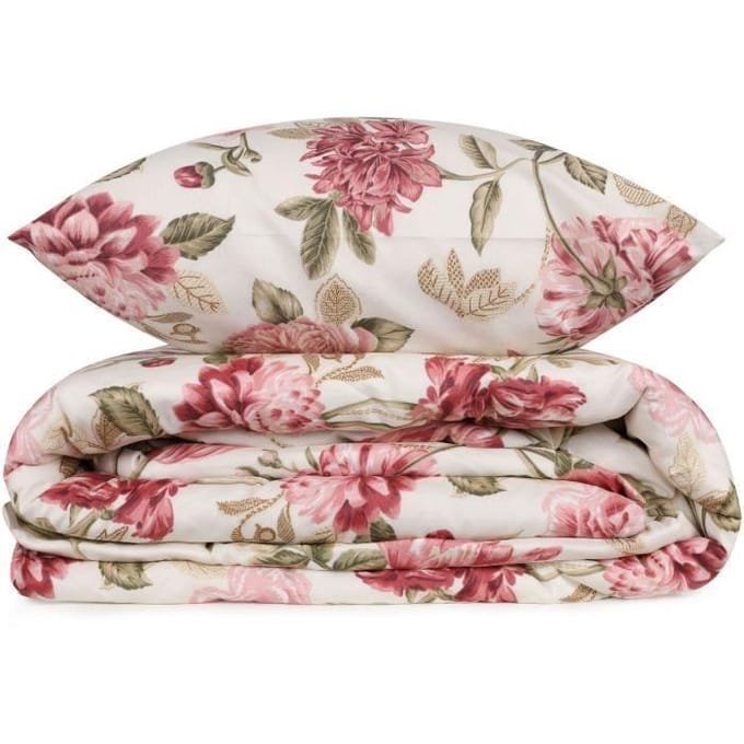 Beddengoedset - 1 dekbedovertrek 220 x 240 cm + 2 kussenslopen 60 x 60 cm - 65% katoen, 35% polyester - Crème roze