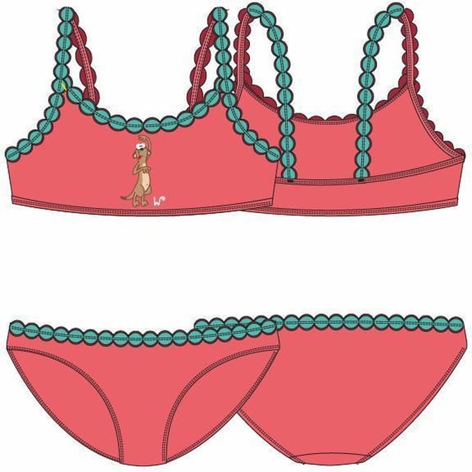 Woody bikini koraal roze - 4 jaar