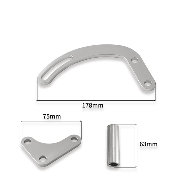 BBC Dynamo Stuurbekrachtigingspomp Accessoireaandrijving Beugel Kit 551490 zilver