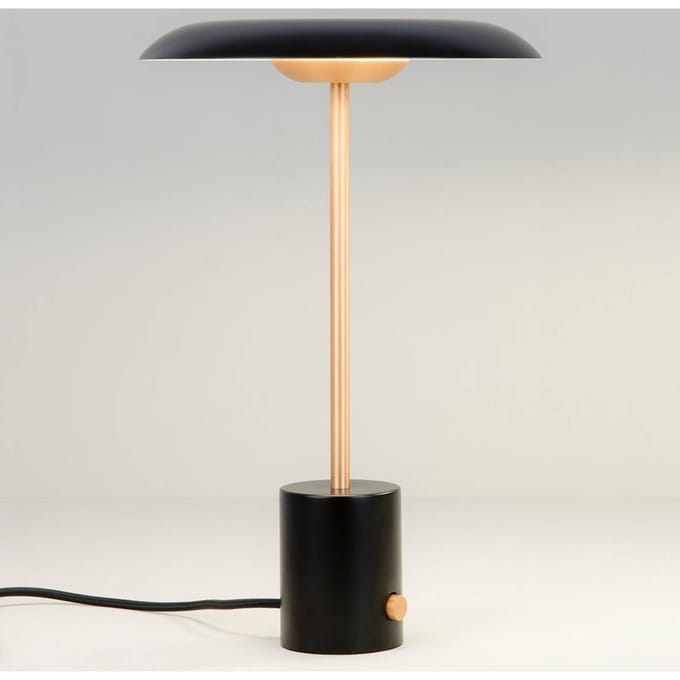 FARO BARCELONA LED tafellamp Hoshi met dimmer, zwart-koper