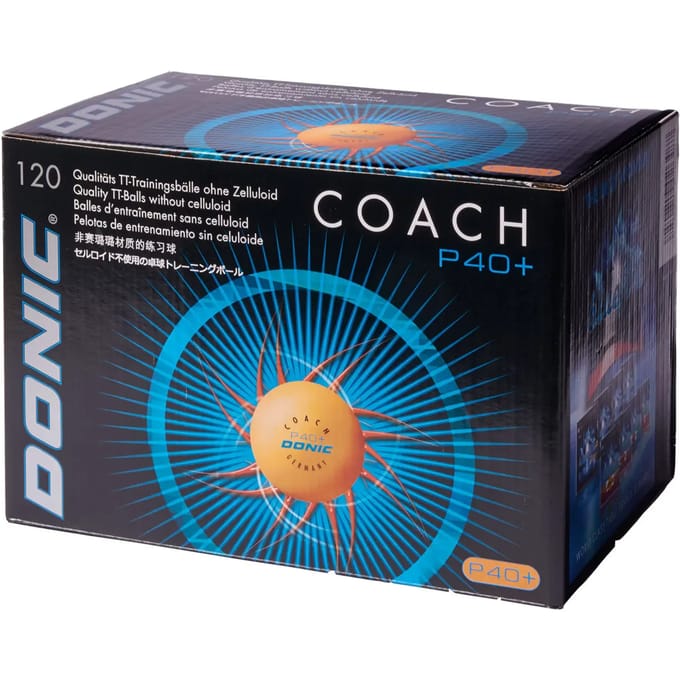 Set van 120 tafeltennisballen Donic Coach P40+** (40 mm)