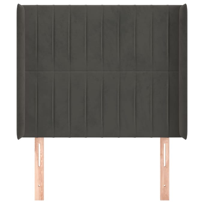 vidaXL - Hoofdbord - met - randen - 103x16x118/128 - cm - fluweel - donkergrijs