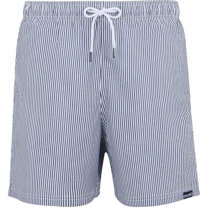 Regatta Heren Loras Stripe Seersucker Zwemshort (Marine)