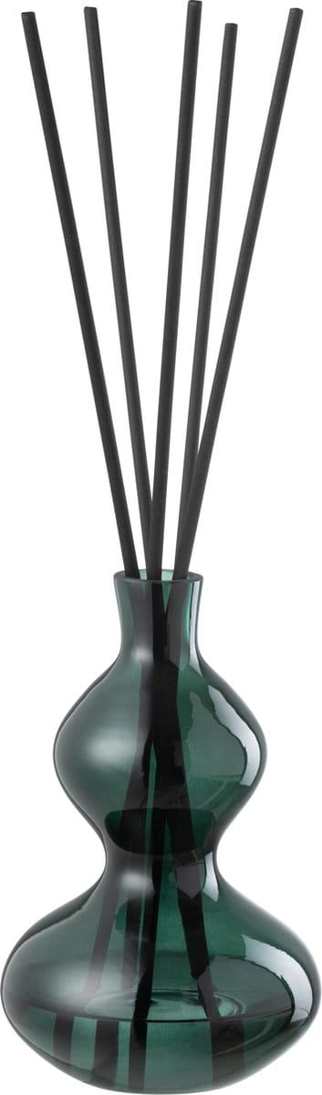 J-Line geurstokjes Cedar Breeze - glas - donkergroen - small