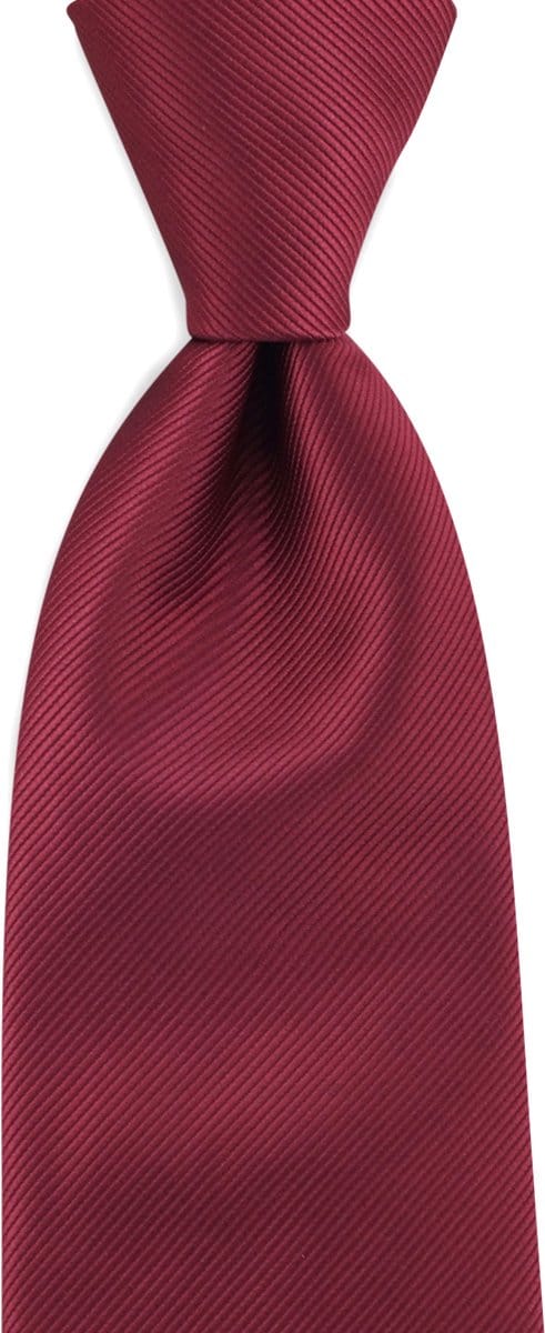 JB Collection - Stropdassen - stropdas bordeauxrood repp - bordeauxrood