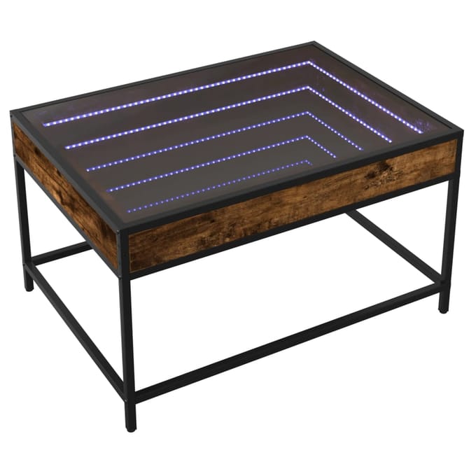 vidaXL - Salontafel - met - Infinity - LED - 70x50x41 - cm - gerookt - eikenkleurig