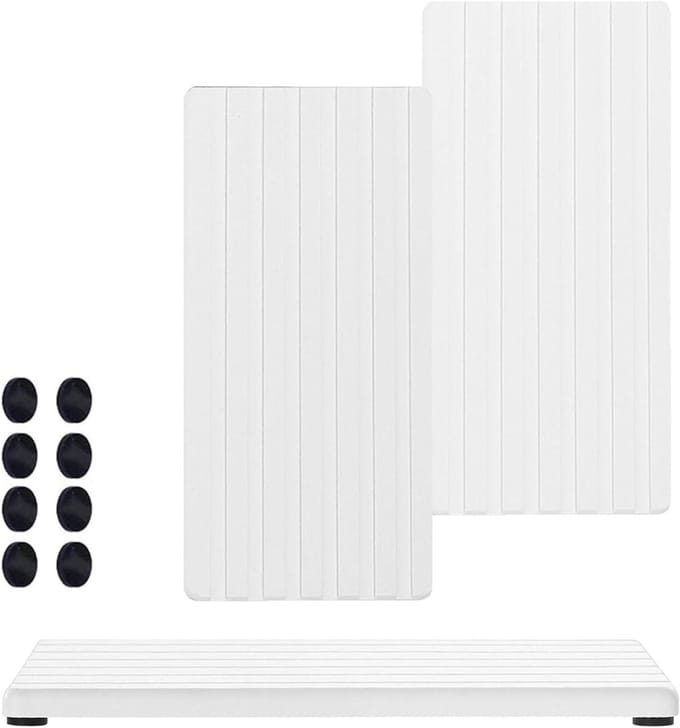Water Absorbent Mat Organizer for Plant Bathroom Sink Trays - 2pcs, White