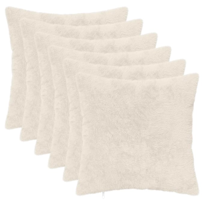 vidaXL - Kussensloop - 6 - st - HEERLEN - Wit - 30 - x - 30 - cm - Nep - Konijnenbont