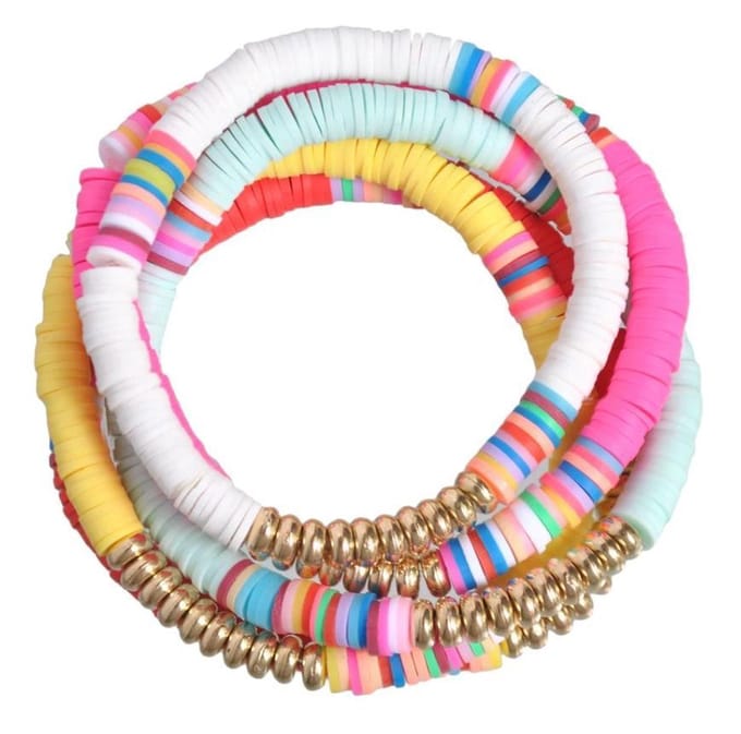 Sorprese armband - Boho - armband dames - 5-delig - 19 cm - multi - elastisch - cadeau - Model K