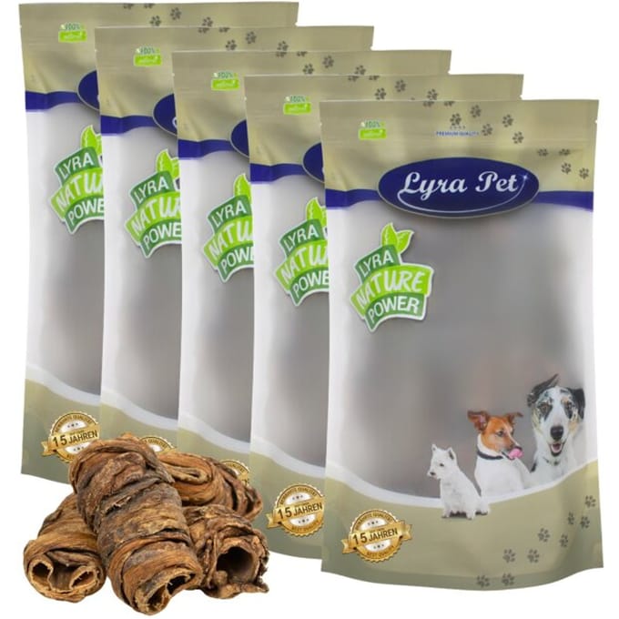5 kg Lyra Pet® Wrap gemaakt van runderlong en -stengels