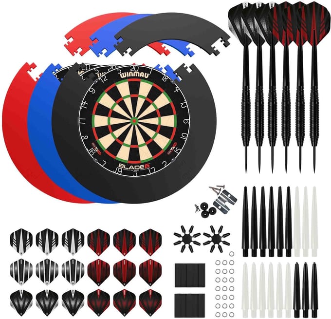 Winmau Blade 6 + Puzzle Surround + KOTO Accessoire Set Dartpijlen- 90-delig - Dartset