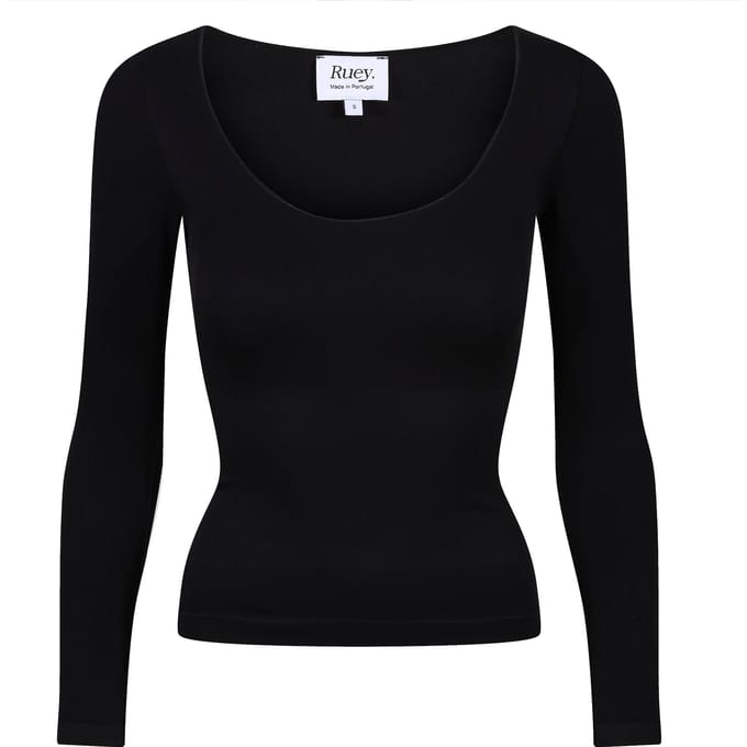 Dames Essentials Langarmtop Vormgevend Gerecycled Stretch Everyday Fit