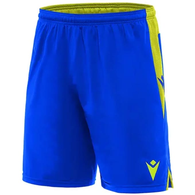 Macron Tempel Short Heren - Royal / Geel | Maat: M