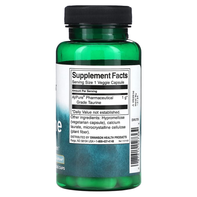 Taurine, 1.000 mg, 60 plantaardige capsules