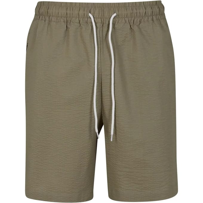 Urban Classics - Basic Seersucker Korte broek - M - Olijfgroen