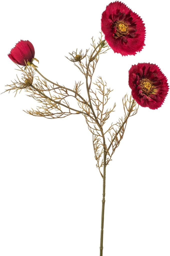 Emerald - Kunstbloem Klaproos 68cm rood - Kunstplant voor binnen