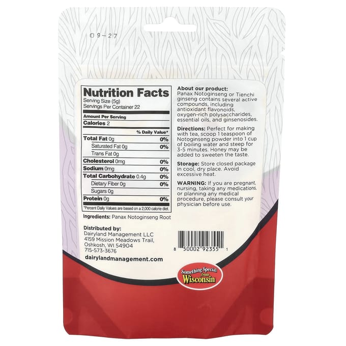 Dairyland Ginseng, Noto Ginseng Poeder, 4oz
