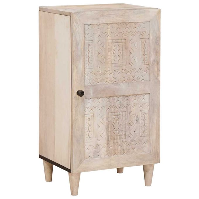 vidaXL - Dressoir - Bleached - White - 40 - x - 33 - x - 75 - cm - Massief - Mango - Hout