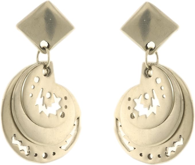 Behave Dames oorbel hanger zilver-kleur 4,5 cm