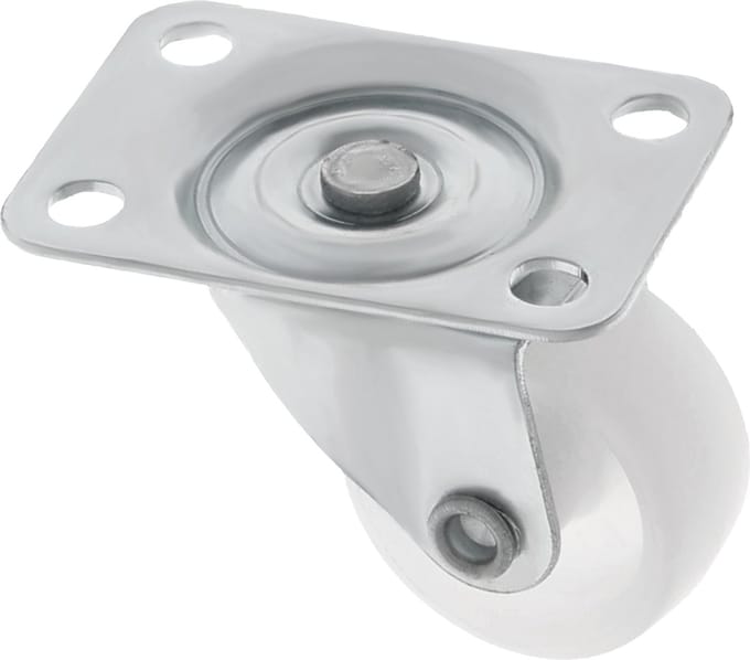AMIG zwenkwiel/transportwiel - D30mm - nylon - 45kg draagvermogen - wit