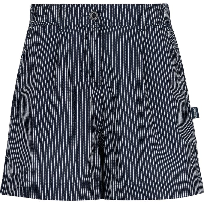 Regatta Dames Sabelle Verticale Streep Casual Korte Broek (Marineblauw/Wit)
