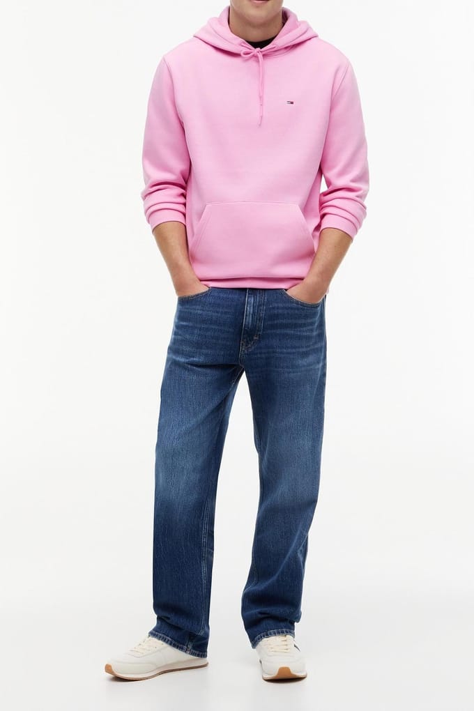 Tommy Hilfiger Regular Flag Hoodie Pink Daisy Größe: L | Kaputzenpullis Outlet | Herren | Rosa