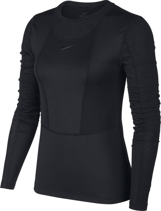 Nike - Maat M W Np Ls Warm Hollywood Top Dames Sporttrui - Black/Clear