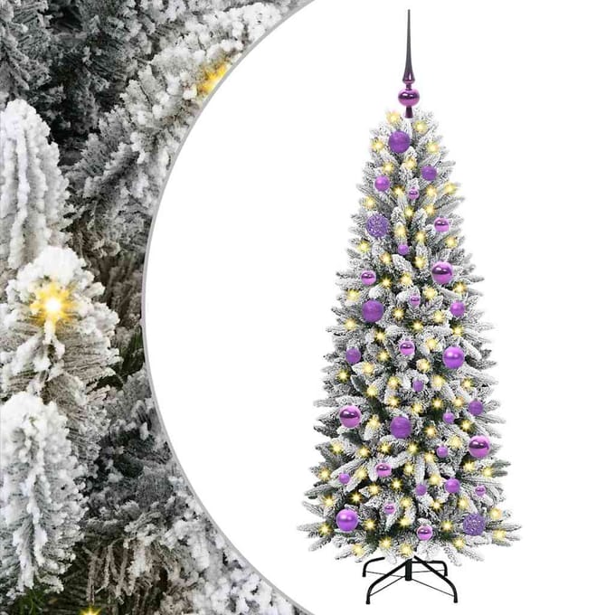 vidaXL - Kunstkerstboom - Wit - 120 - cm - PVC - en - plastic - en - staal - en - PE