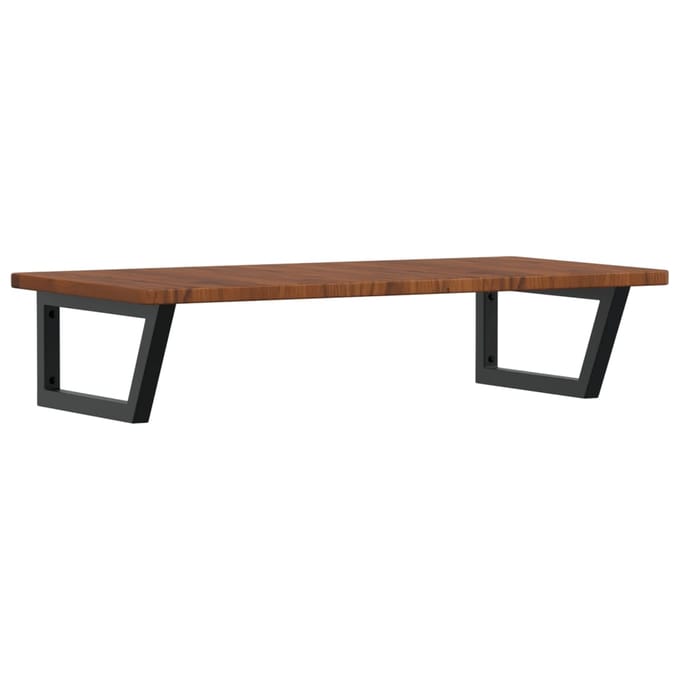 vidaXL - Badkamer - wandschap - staal - en - massief - eikenhout