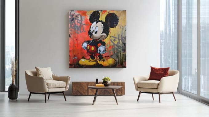 Vierkant Canvas Schilderij - Pop Art - Graffiti - Cartoon Icon - 100x100 cm