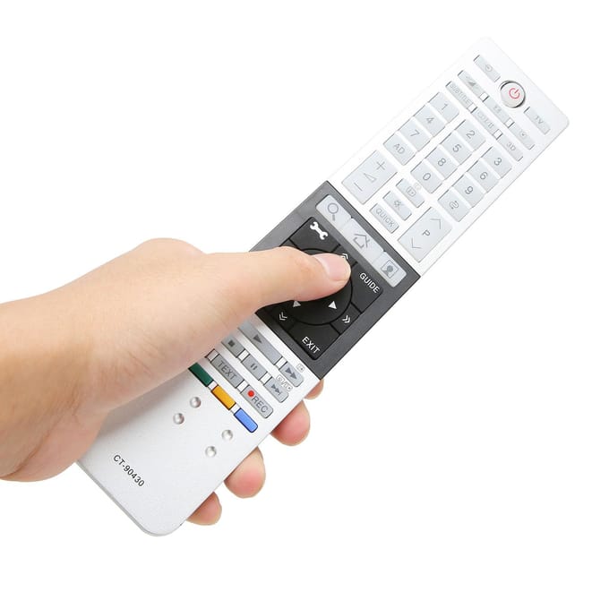Vervangende afstandsbediening Compatibel voor Toshiba CT 90430 CT 90429 CT 90427 CT 90428 CT 90444 4K white