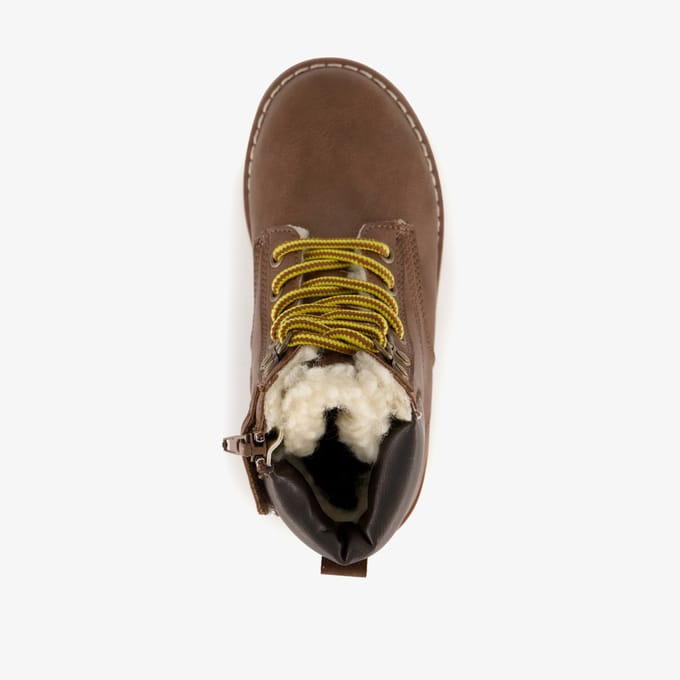 Blue Box gevoerde jongens veterboots cognac bruin - Maat 33