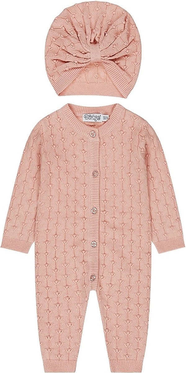 Dirkje meisjes boxpak + mutsje Blushed pink - grow