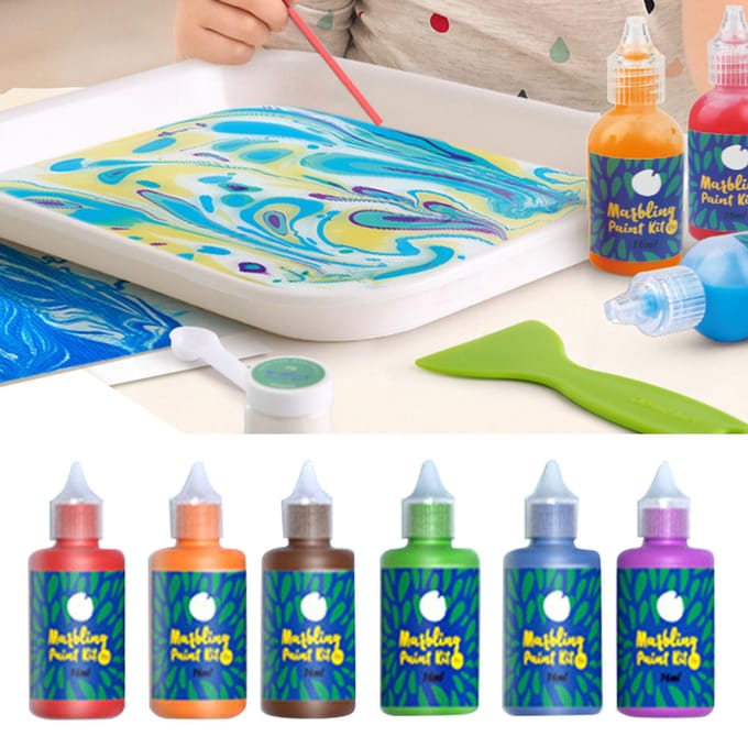 Water Marbling Verf Hand Oog Coördinatie Levendige Kleuren Veilige Hydro Dipping Kit voor Educatie blue