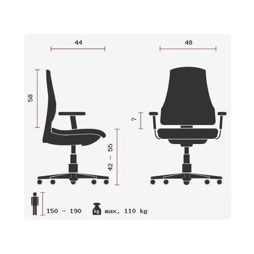 SITNESS 10 - Professionele bureaustoel Zwart Stof