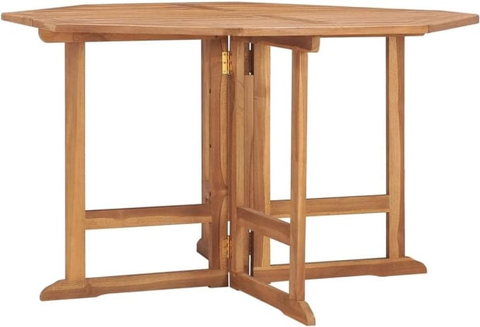 Opklapbare Tuintafel 110x110x75 cm Massief Teakhout Dineren Buiten