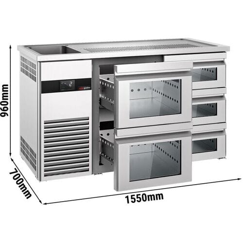 GGM Gastro Bierkoeling PREMIUM - 1550x700mm - 5 laden zilver