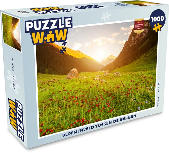 Puzzel Bloemen - Berg - Zon - Legpuzzel - Puzzel 1000 stukjes volwassenen