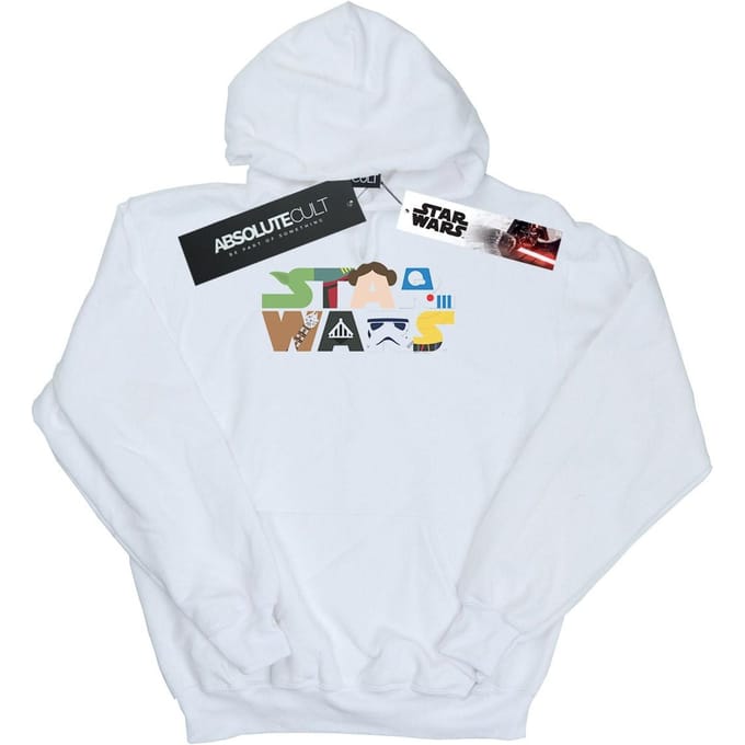 Star Wars Heren Karakter Logo Hoodie (Wit)