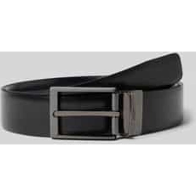 JOOP! Leren Riem Adjustable Coll. Belt 3,5 CM W100 Black-D`Blue Zwart Donkerblauw