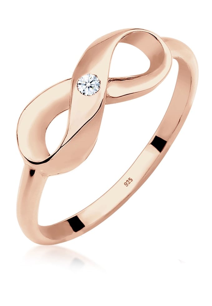 Elli PREMIUM - Ring - Dames Infinity Diamant (0.03 ct.) in 925 Sterling Zilver - Dames