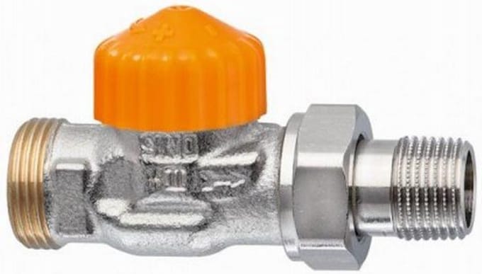 Heimeier Eclipse afc radiatorafsluiter 1/2 x g 3/4 recht, oranje