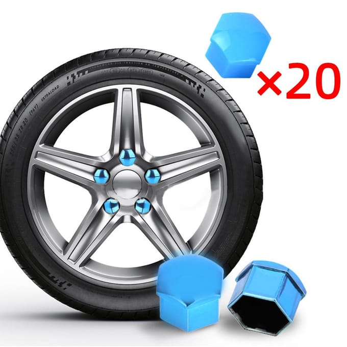 20 stuks 17mm 19mm 21mm Auto Wielmoerdoppen Auto Naaf Schroefdeksel Bout Velgen Buitendecoratie Speciale Socket Bescherming Stofdicht 21mm