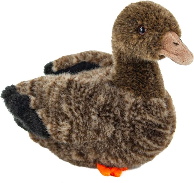 Knuffeldier Eend Bruin Pluche 23 cm - Zachte Knuffel voor Kinderen en Liefhebbers