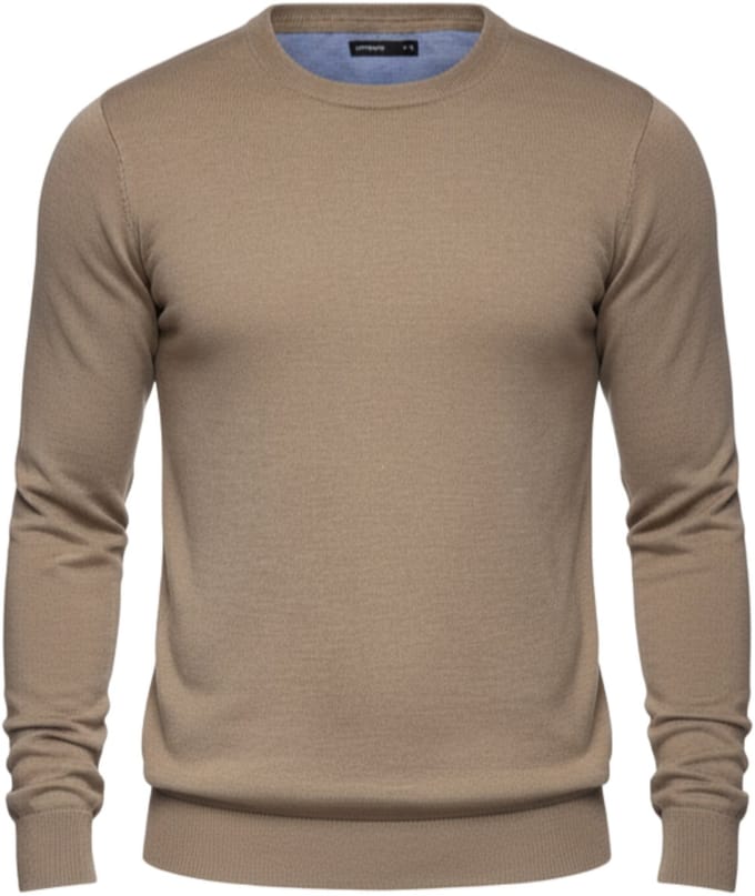 OMBRE Trui - Regular Fit - Viscose - Lange Mouw Beige Gemêleerd XXL