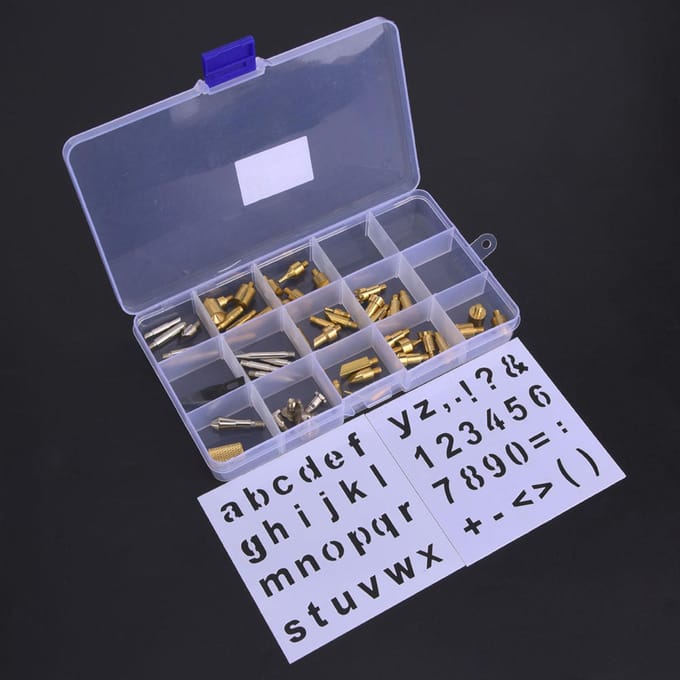 56 stuks Houtbrandpen Punt Stencil Set Solderen Pyrografie Graveergereedschap Kit 56 stuks Houtbranden